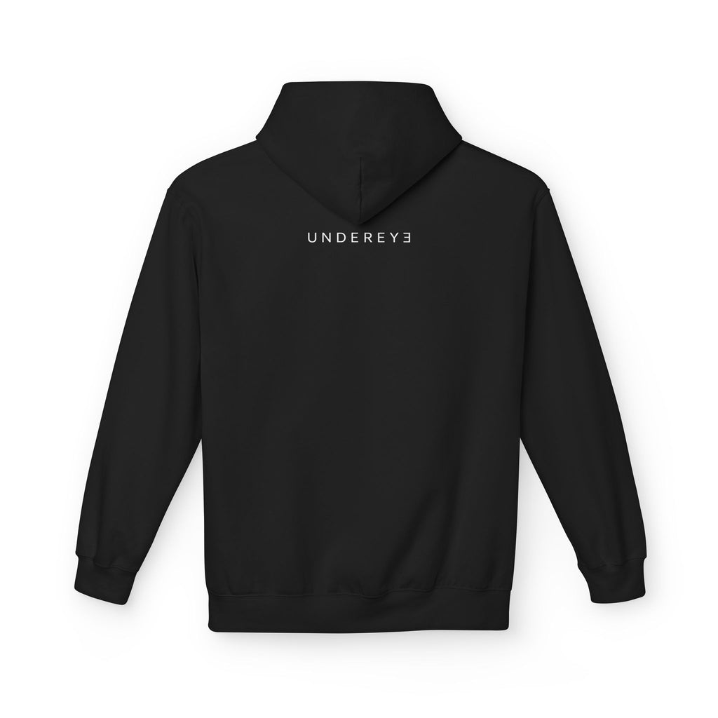 Undereye Hoodie — Graphic Black Fleece Pullover