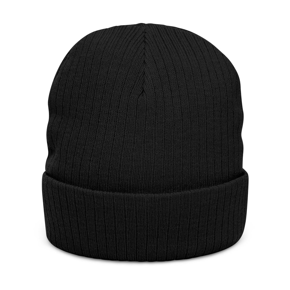 UNDEREYE Embroidered Ribbed Beanie – Black Knit Winter Hat