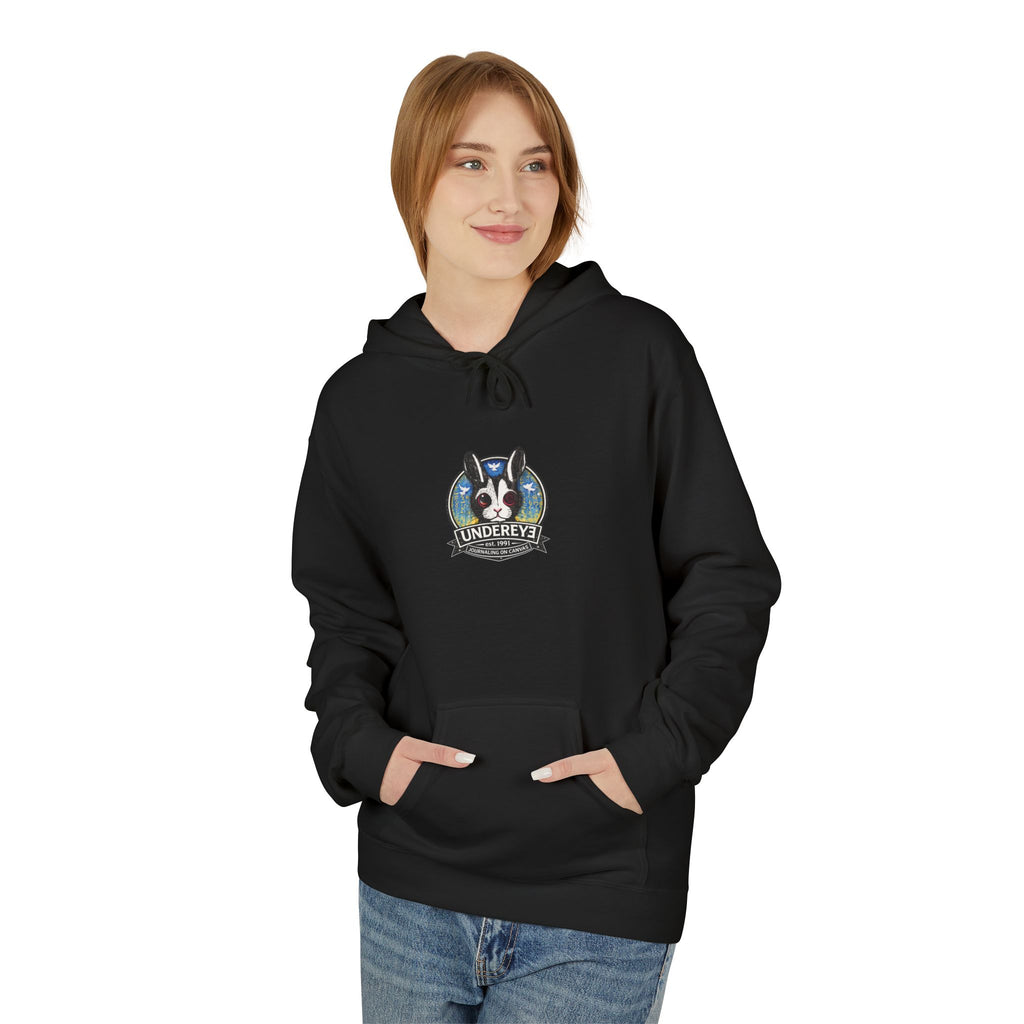 Undereye Hoodie — Graphic Black Fleece Pullover